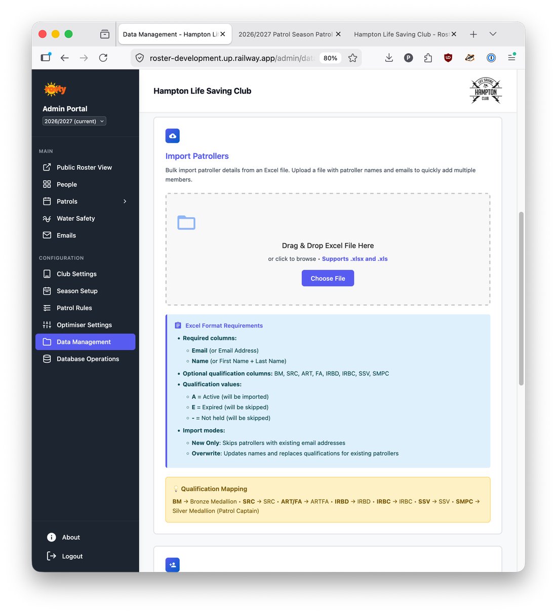 Surfguard data import