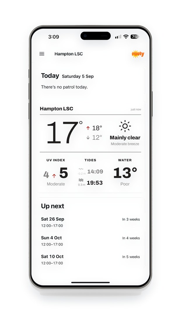 Today screen on a phone