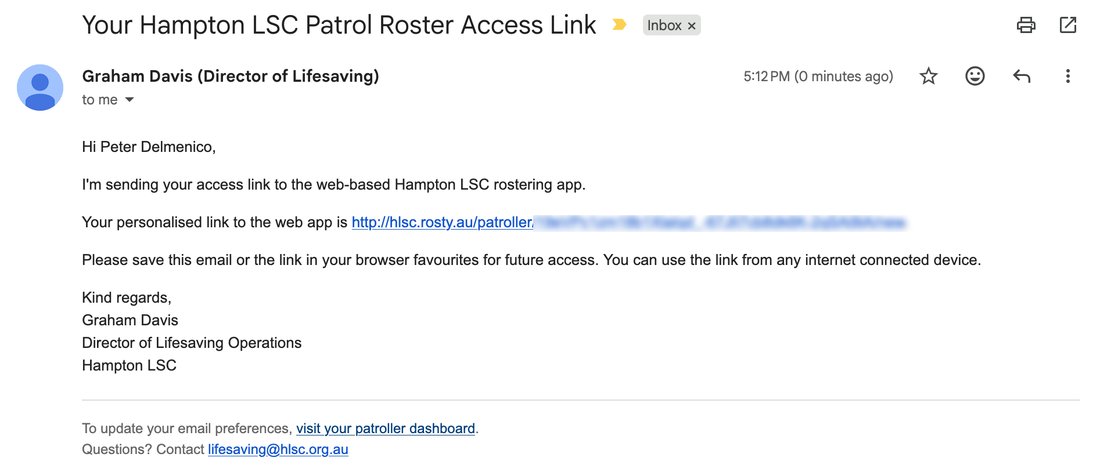 Email with personalised access link